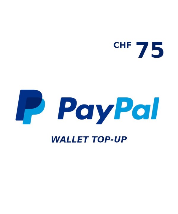 PayPal Wallet CHF 75 Top Up Key GLOBAL